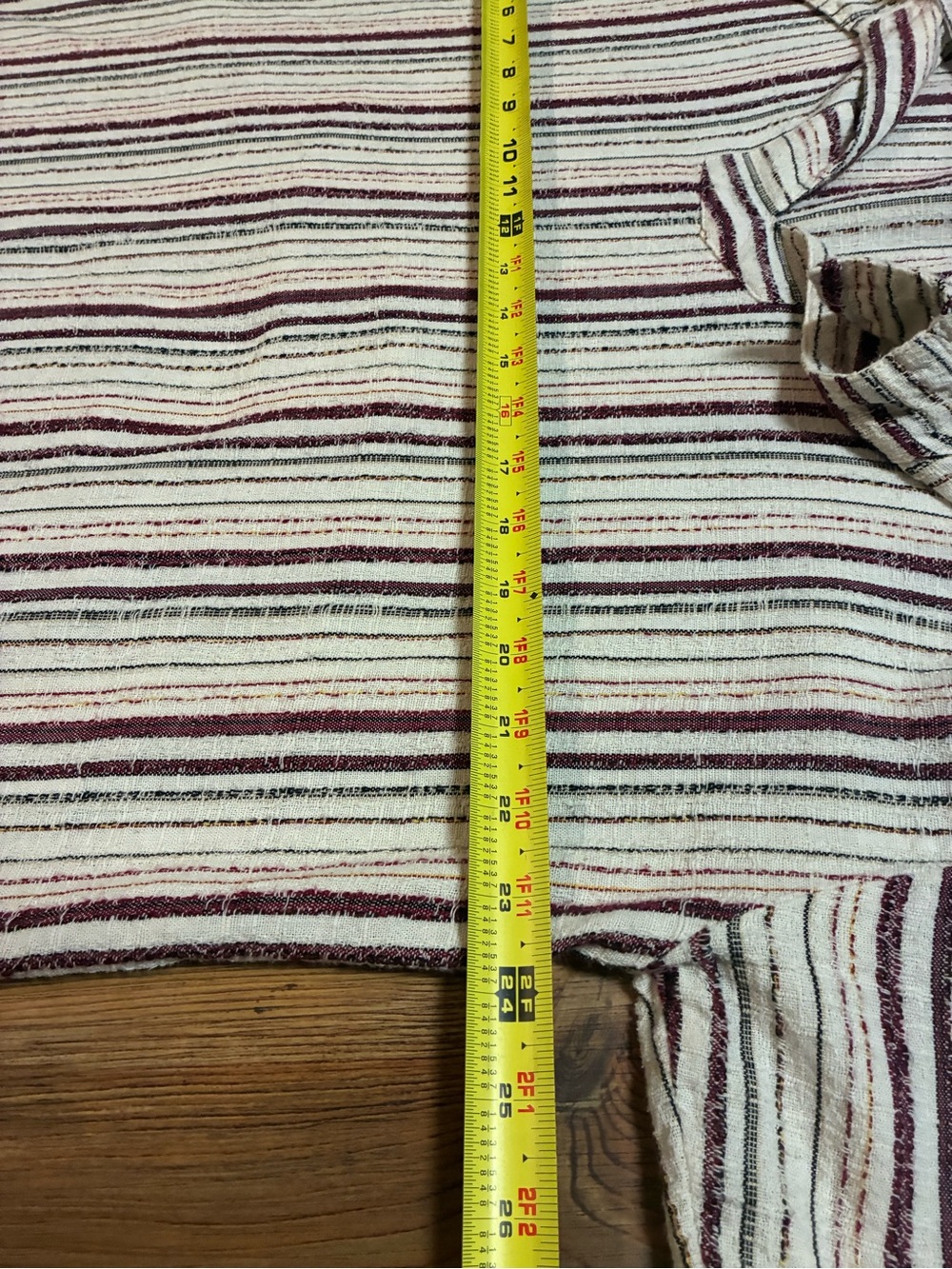 John P Men’s XL Greek Cotton Striped Baja Boho Pullover Shirt - Picture 4 of 12